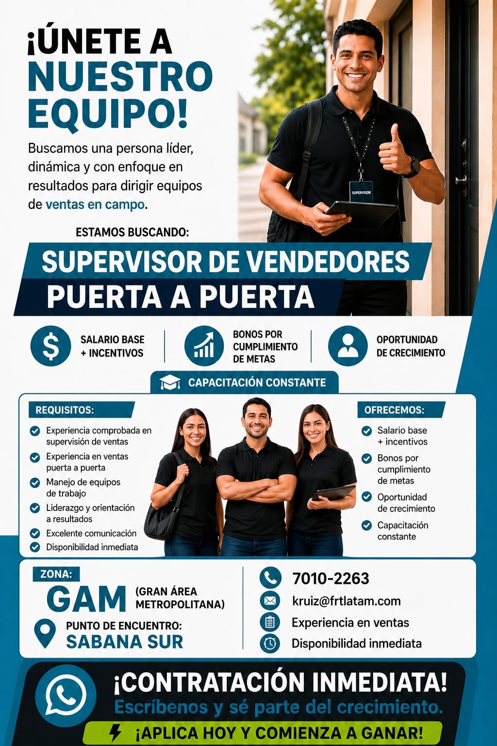 Imagen de la vacante Supervisor de Vendedores Puerta a Puerta